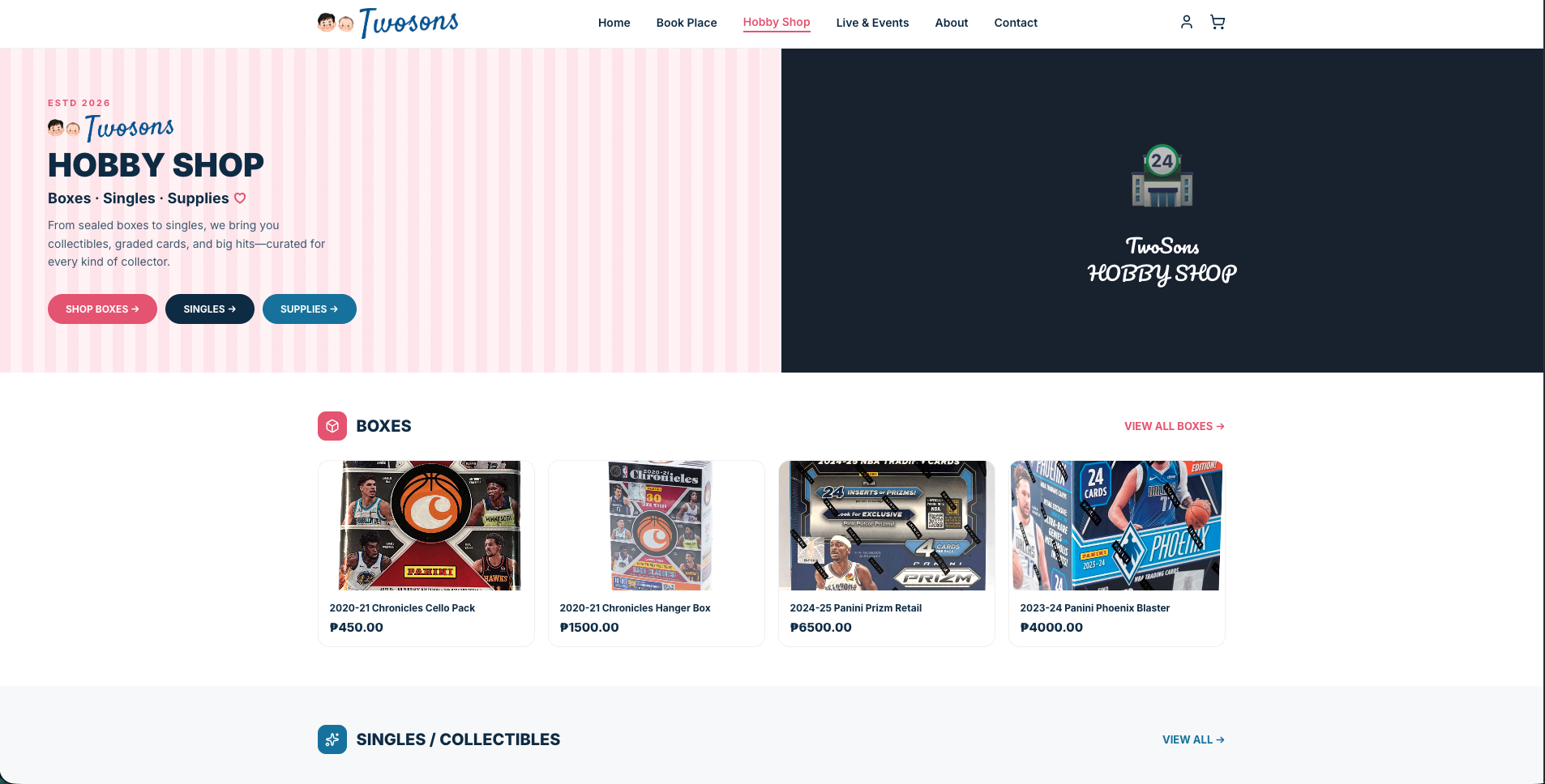 TwoSons Hobby Shop — NBA cards, boxes & singles